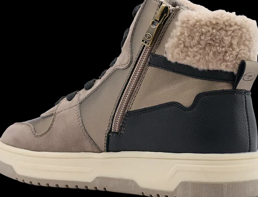Clearance szarobrązowe ocieplane sneakersy damskie Damskie Botki