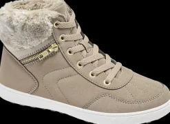 Discount szarobrązowe ocieplane sneakersy damskie Damskie Sportowe