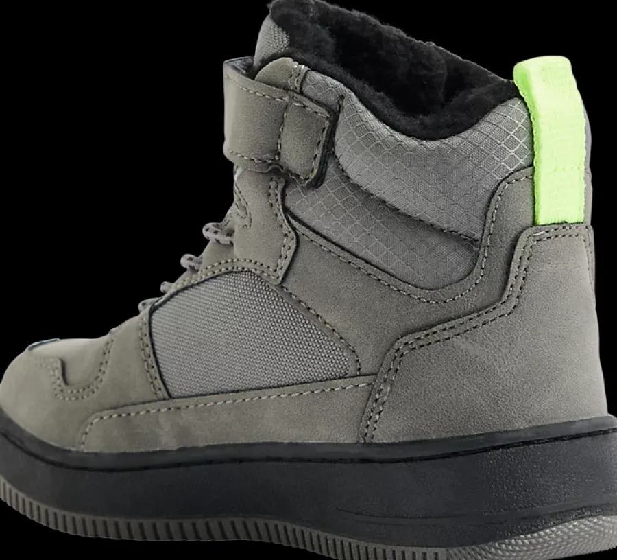 Outlet szaro-czarne ocieplane sneakersy dziecięce Shab Fur Dzieci Kozaki|Sportowe