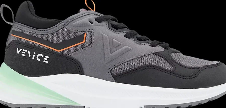 Clearance szaro-czarne sneakersy chłopięce Vty Dzieci Sportowe