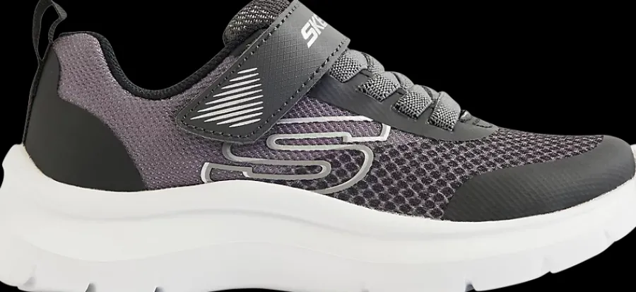 Online szaro-czarne sneakersy dziecięce Skech Fast Dzieci Sportowe