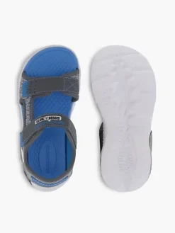 Discount szaro-niebieskie sandały chłopięce zapinane na rzepy Dzieci Sandały