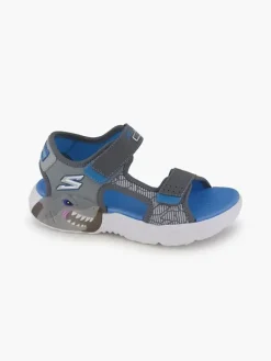 Discount szaro-niebieskie sandały chłopięce zapinane na rzepy Dzieci Sandały