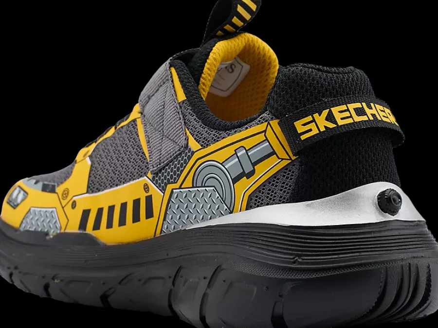 Outlet szaro-żółto-czarne sneakersy dziecięce Skech Tracks Dzieci Sportowe