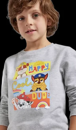 Best szary tshirt dziecięcy z długim rękawem Dzieci Odzież