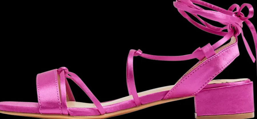 wiązane sandały damskie w kolorze fuksji Damskie Sandały
